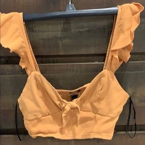 Mustard yellow crop top